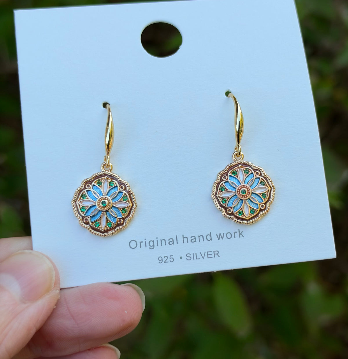Vintage Inspired Floral Drop Earrings, Gold