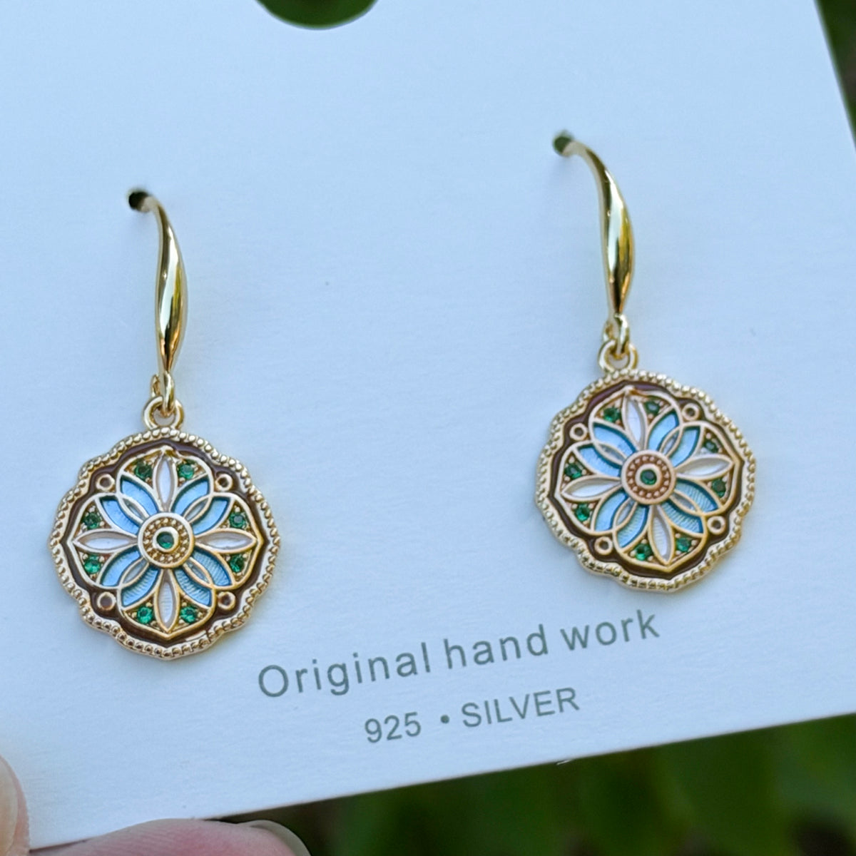 Vintage Inspired Floral Drop Earrings, Gold