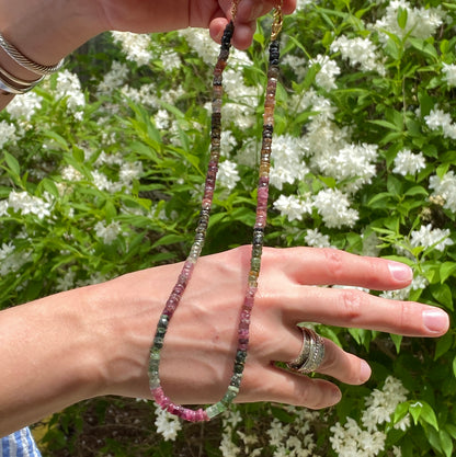 Pink and Green Tourmaline Necklace