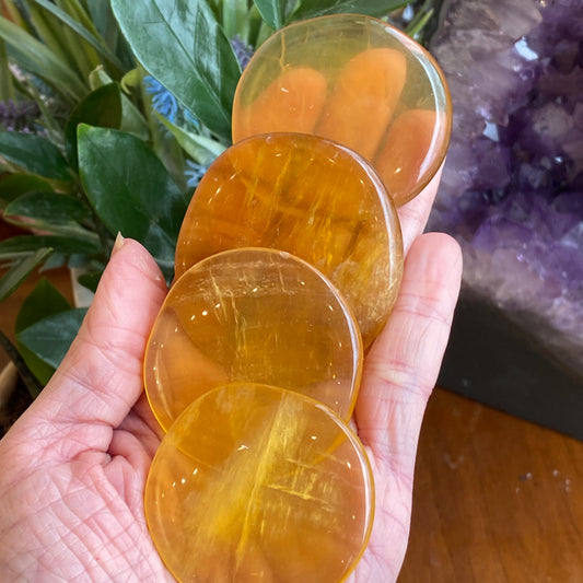 Yellow Fluorite Worry Stone