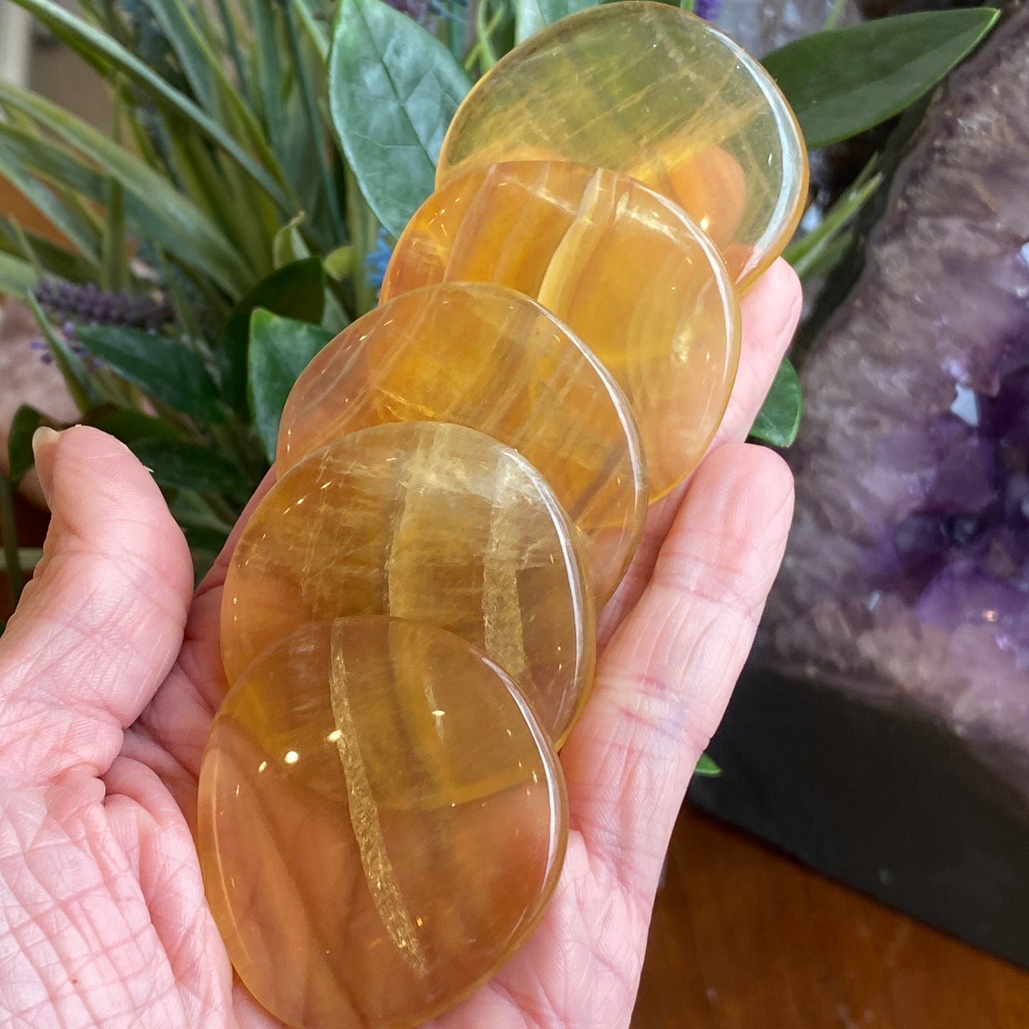 Yellow Fluorite Worry Stone