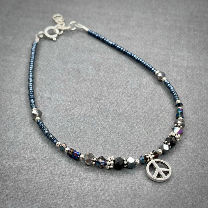 Stone, Crystal and Charm Anklets, Handmade in Wisconsin