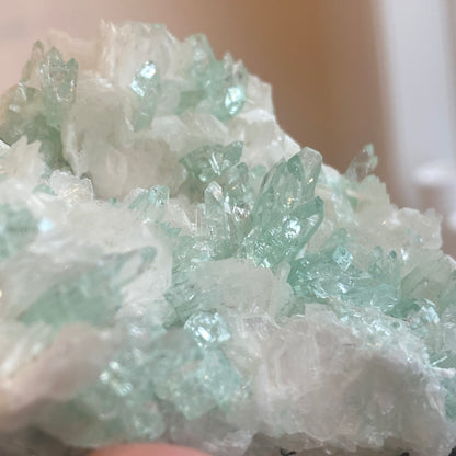 Mint Green Apophyllite on Stilbite