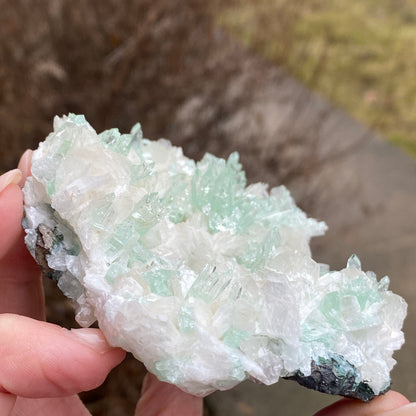 Mint Green Apophyllite on Stilbite