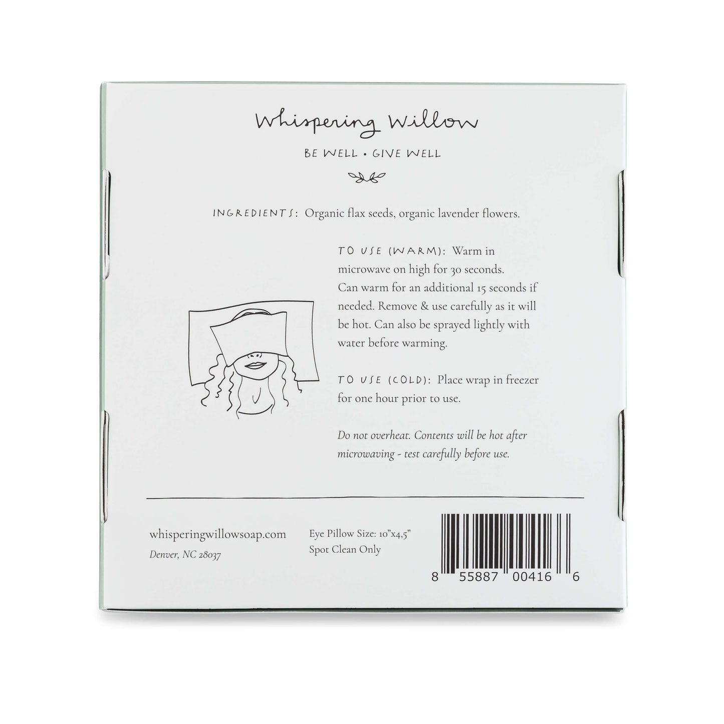 Whispering Willow - Eye Pillow, Lavender - Tranquil Gray - Boxed