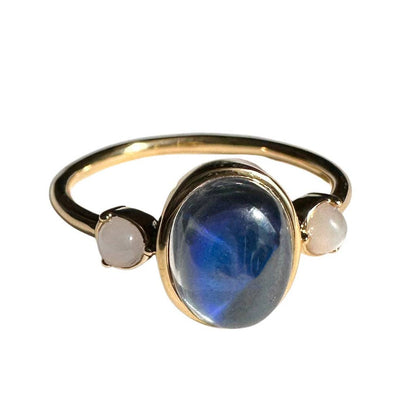 Moonstone Accent Mood Ring, Gold