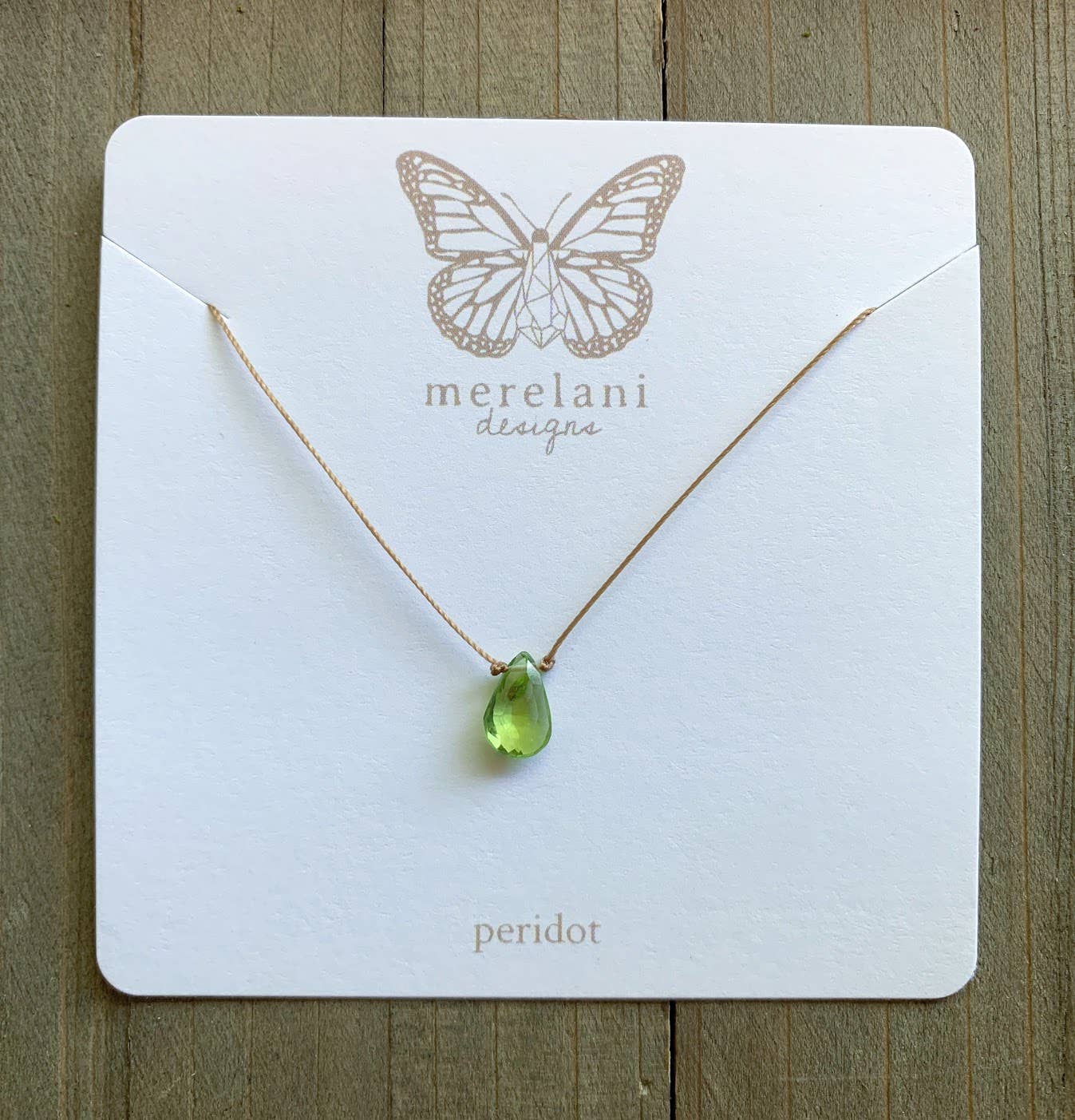 Peridot Small Teardrop Necklace: 16 inches