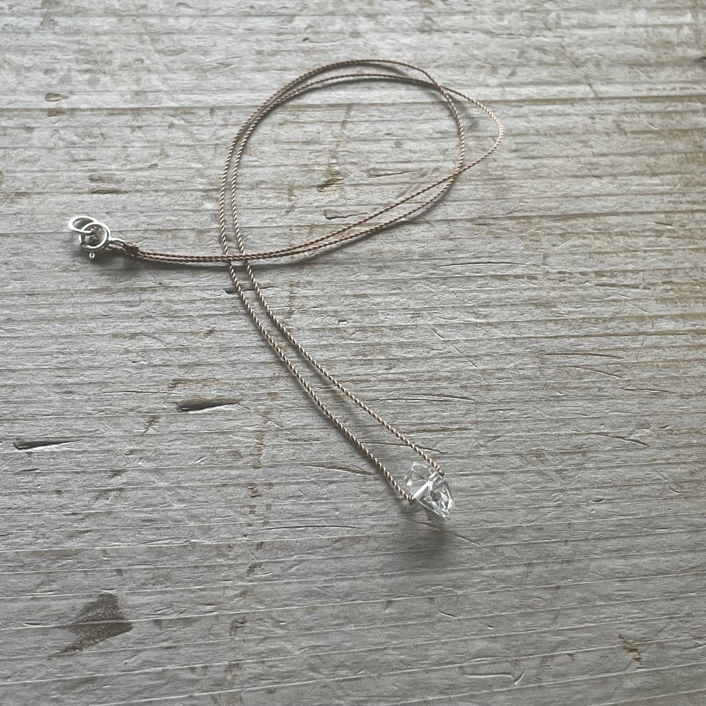 Raw Herkimer Diamond Quartz Necklace- Healing, Soulsilk