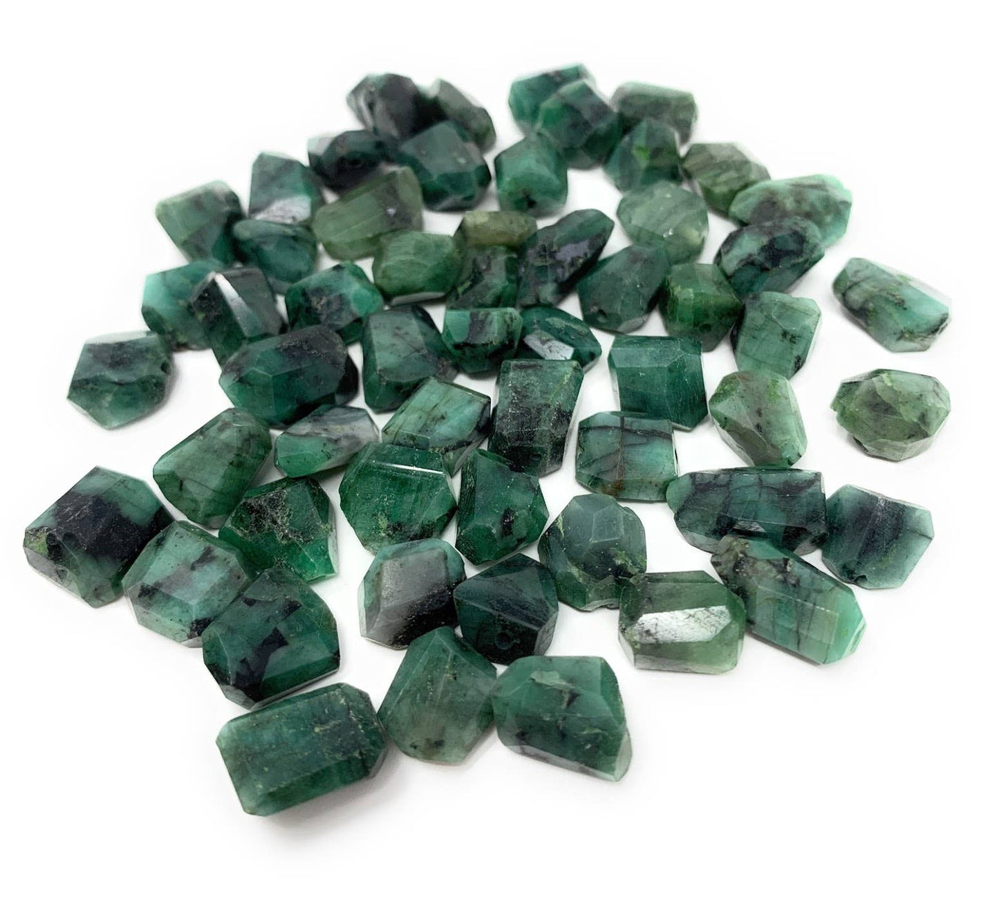 Emerald Freeform Gemstone Necklace: 18 inches