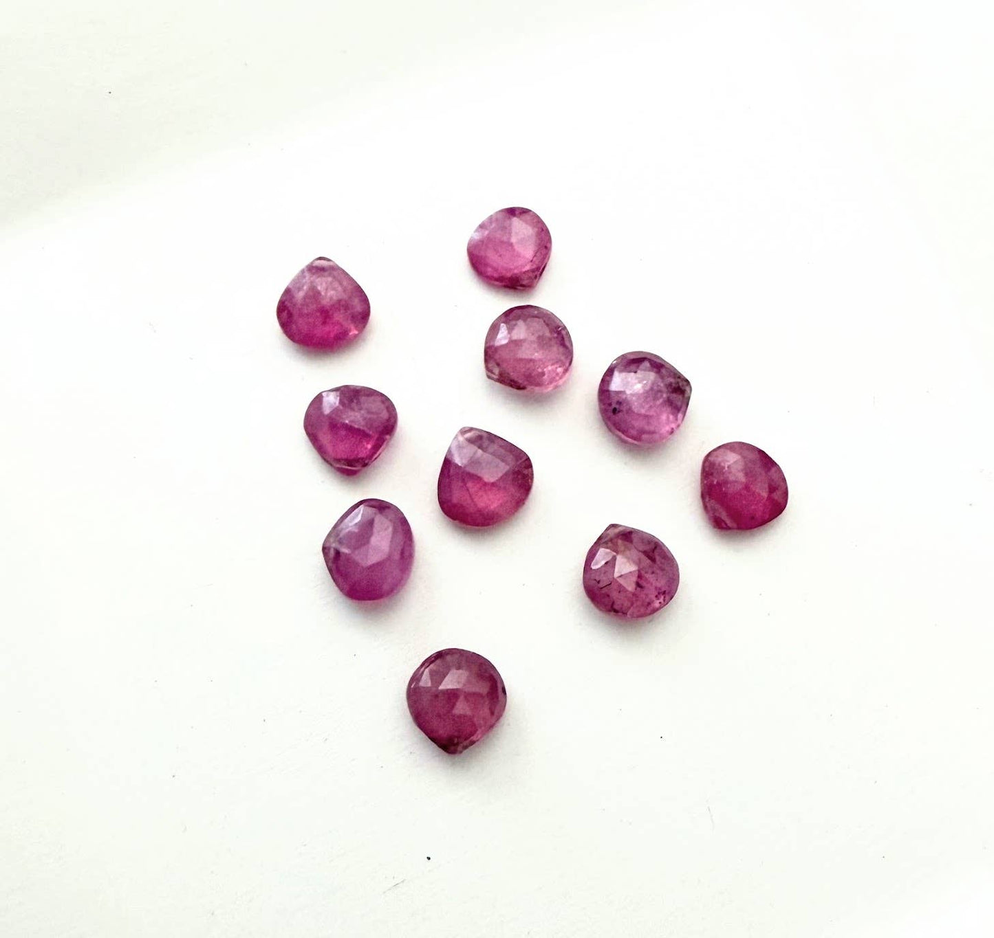 Pink Sapphire Small Faceted Teardrop Necklace : 18 inches
