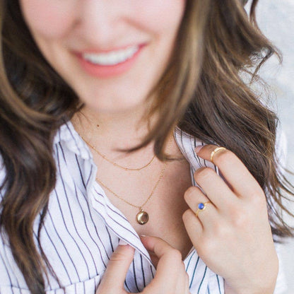 Round Keepsake Locket Necklace, Gold