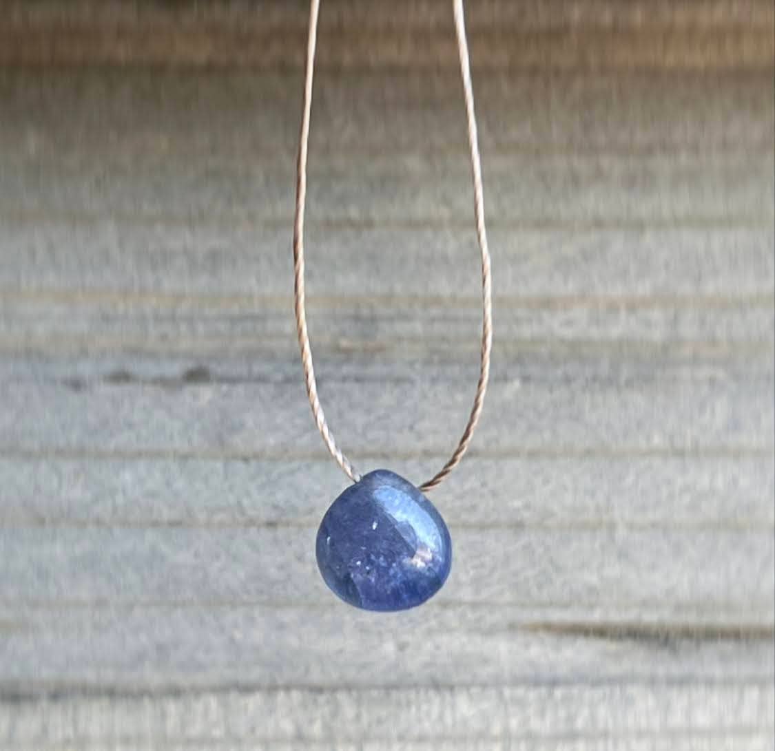 Tanzanite Gemstone Smooth Teardrop Necklace: 18"