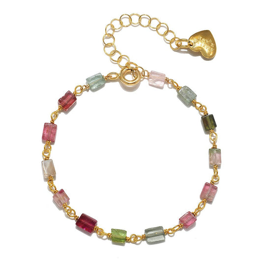 Gold Tourmaline Chicklet Bracelet, Amelia Rose Jewelry