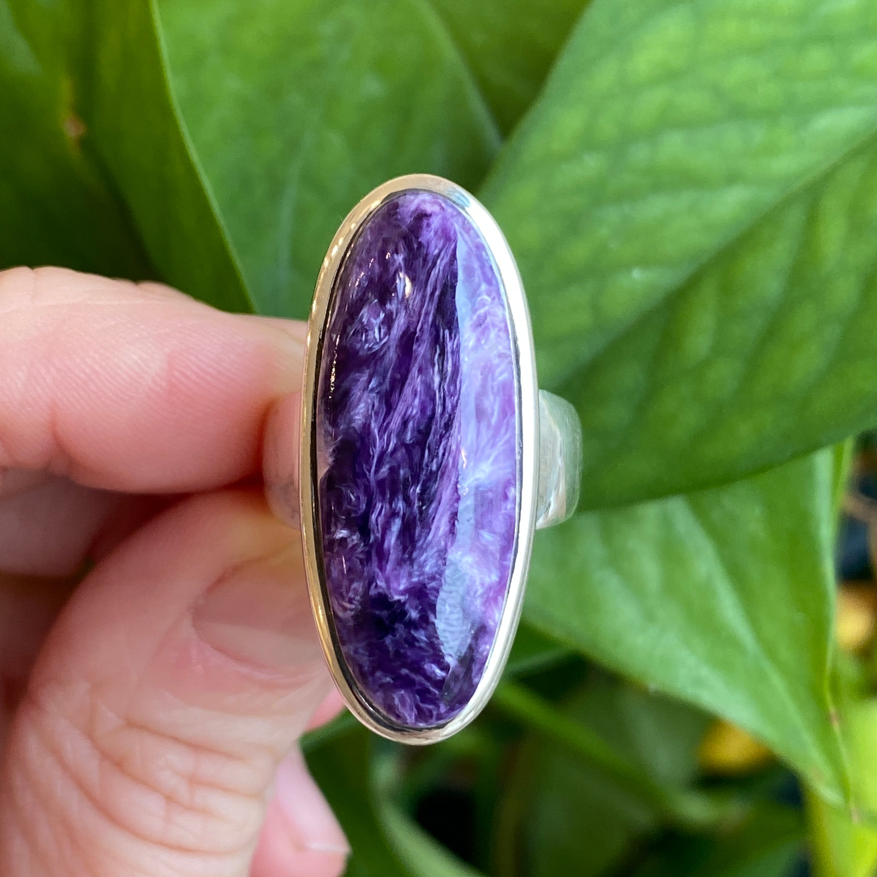 Charoite and Amethyst Ring, Size hot 6