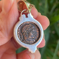 Ancient Roman Coin Pendant Necklace, Constantine the Great