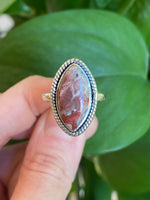 Crazy Lace Agate Ring, Size 8, Sterling Silver