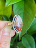 Crazy Lace Agate Ring, Size 7, Sterling Silver