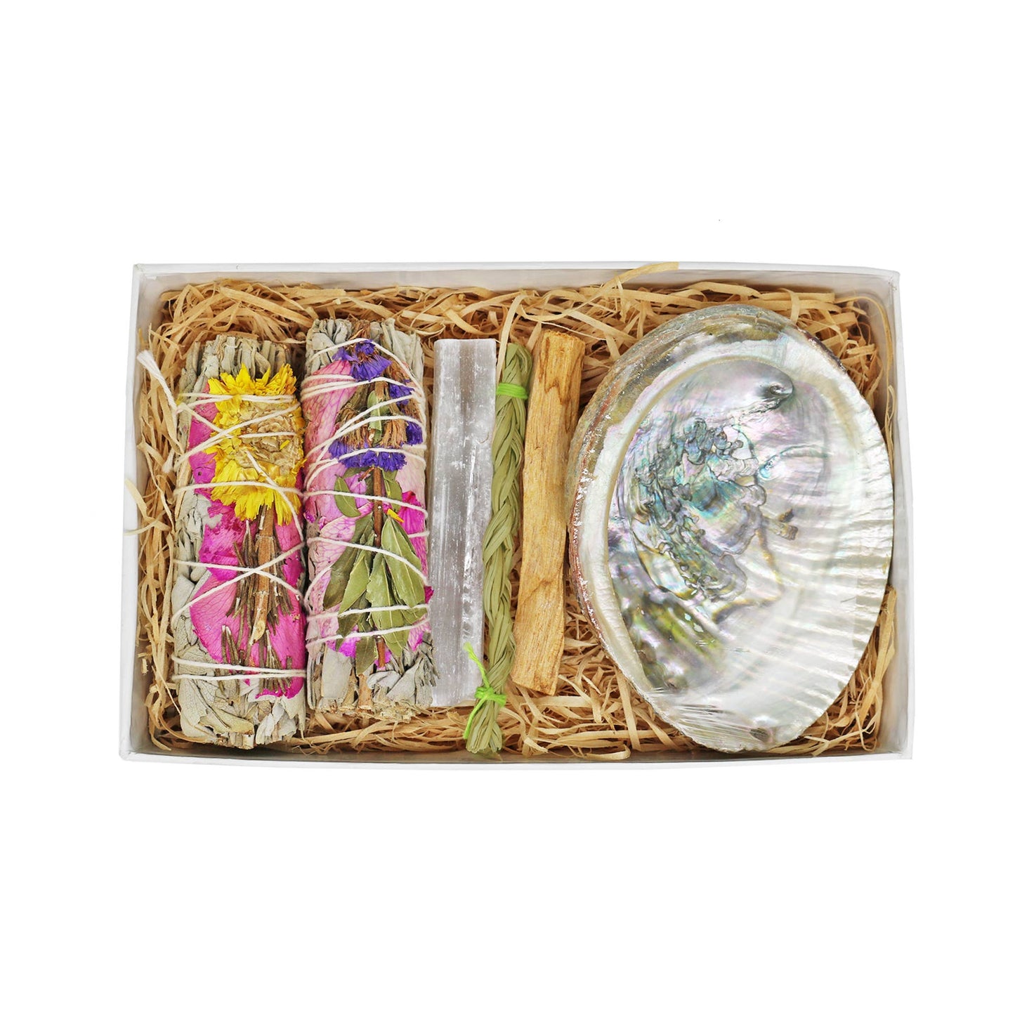 Floral Sage Gift Set - Abalone, Sweetgrass