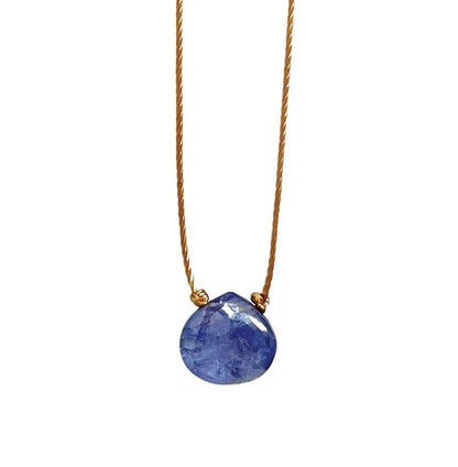 Tanzanite Gemstone Smooth Teardrop Necklace: 18"