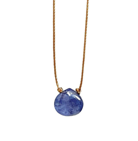 Tanzanite Gemstone Smooth Teardrop Necklace: 16"
