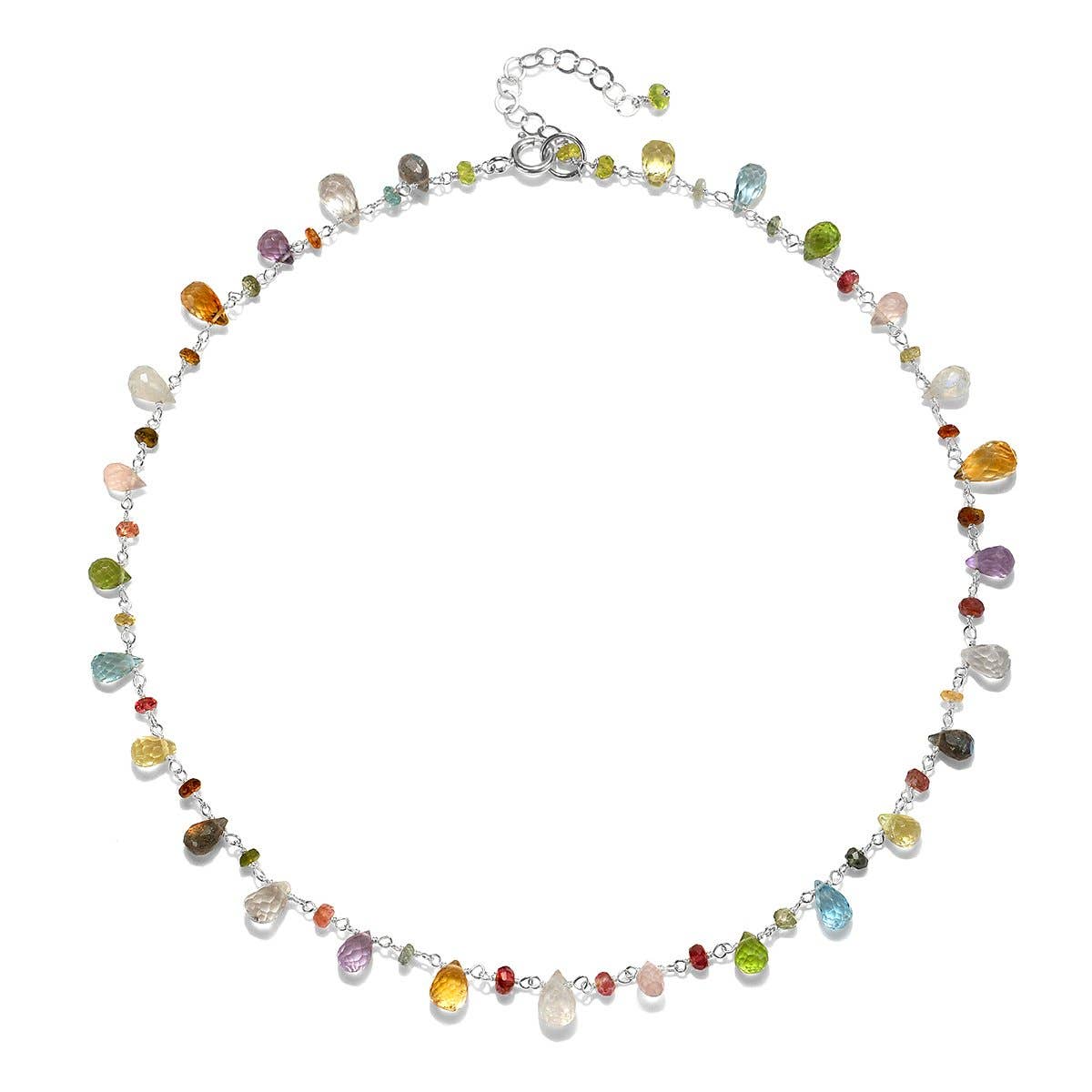 Wildflower Gemstone Choker, Gold, Amelia Rose Jewelry