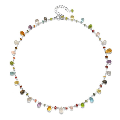 Wildflower Gemstone Choker, Gold, Amelia Rose Jewelry