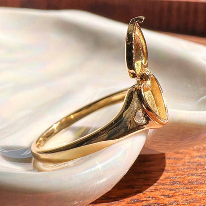 Heart Locket Ring, Gold