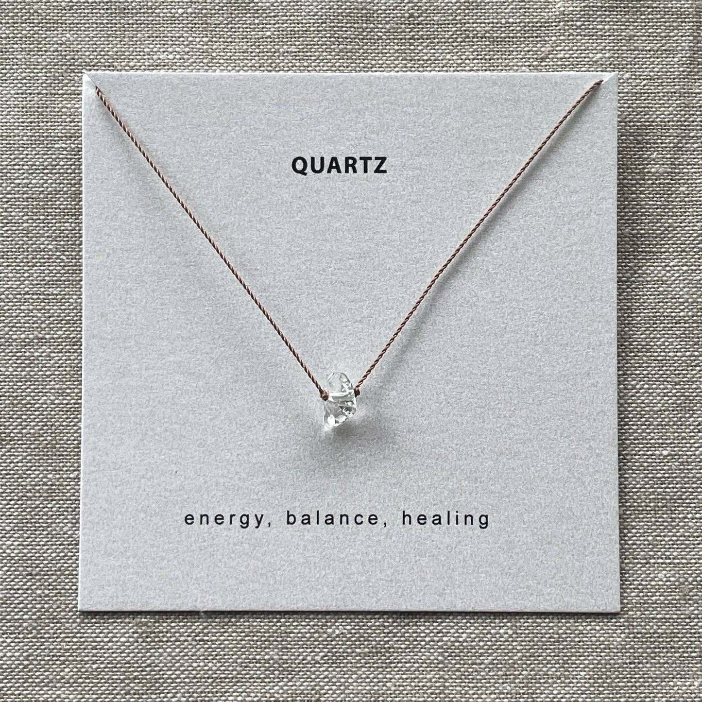 Raw Herkimer Diamond Quartz Necklace- Healing, Soulsilk