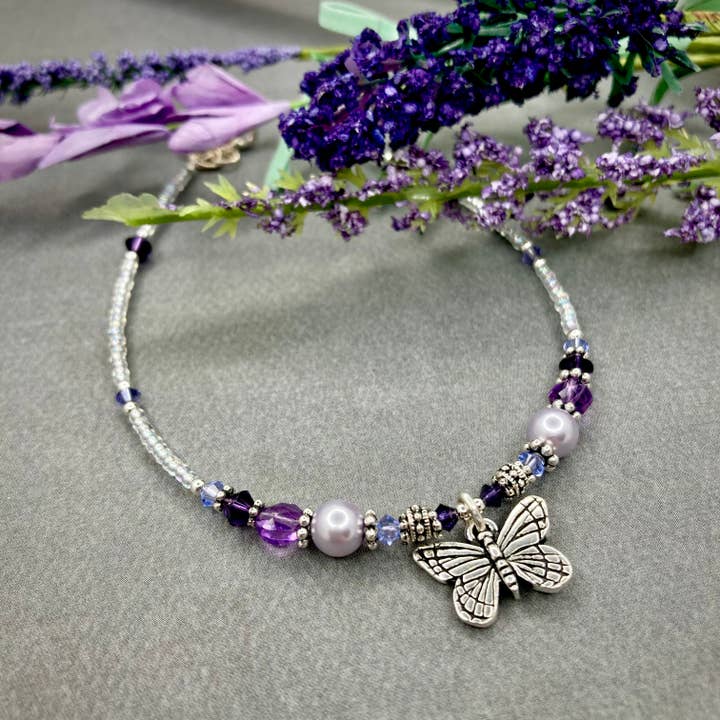 Stone, Crystal and Charm Anklets, Handmade in Wisconsin