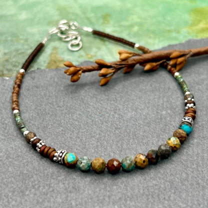 Stone, Crystal and Charm Anklets, Handmade in Wisconsin