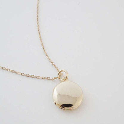 Round Keepsake Locket Necklace, Gold