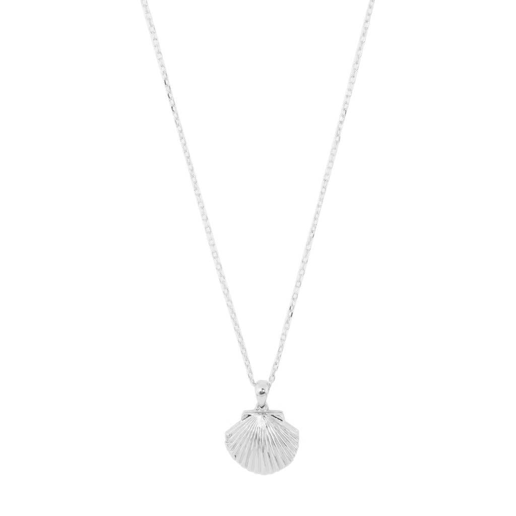 Shell Locket Necklace, Gold