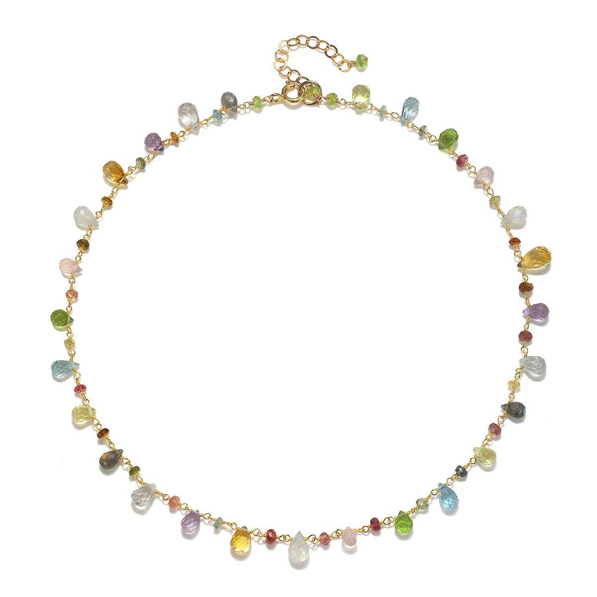 Wildflower Gemstone Choker, Gold, Amelia Rose Jewelry