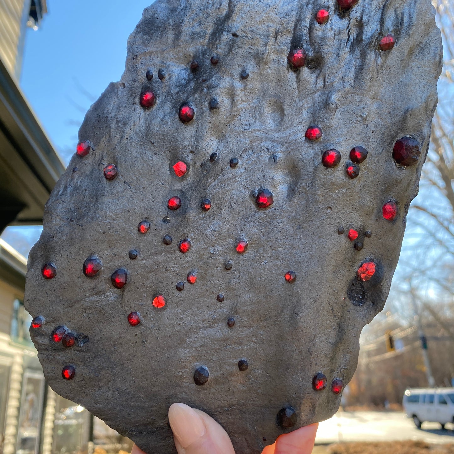 Stunning XL Garnet in Graphite Specimen from Massachusetts, Single Mine Material