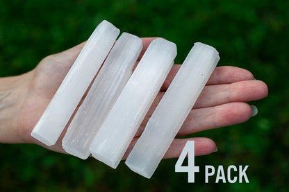 Selenite Rods 4 pack, 4in Selenite Sticks