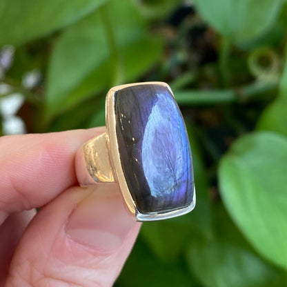 Purple Labradorite Ring, Size 5.5