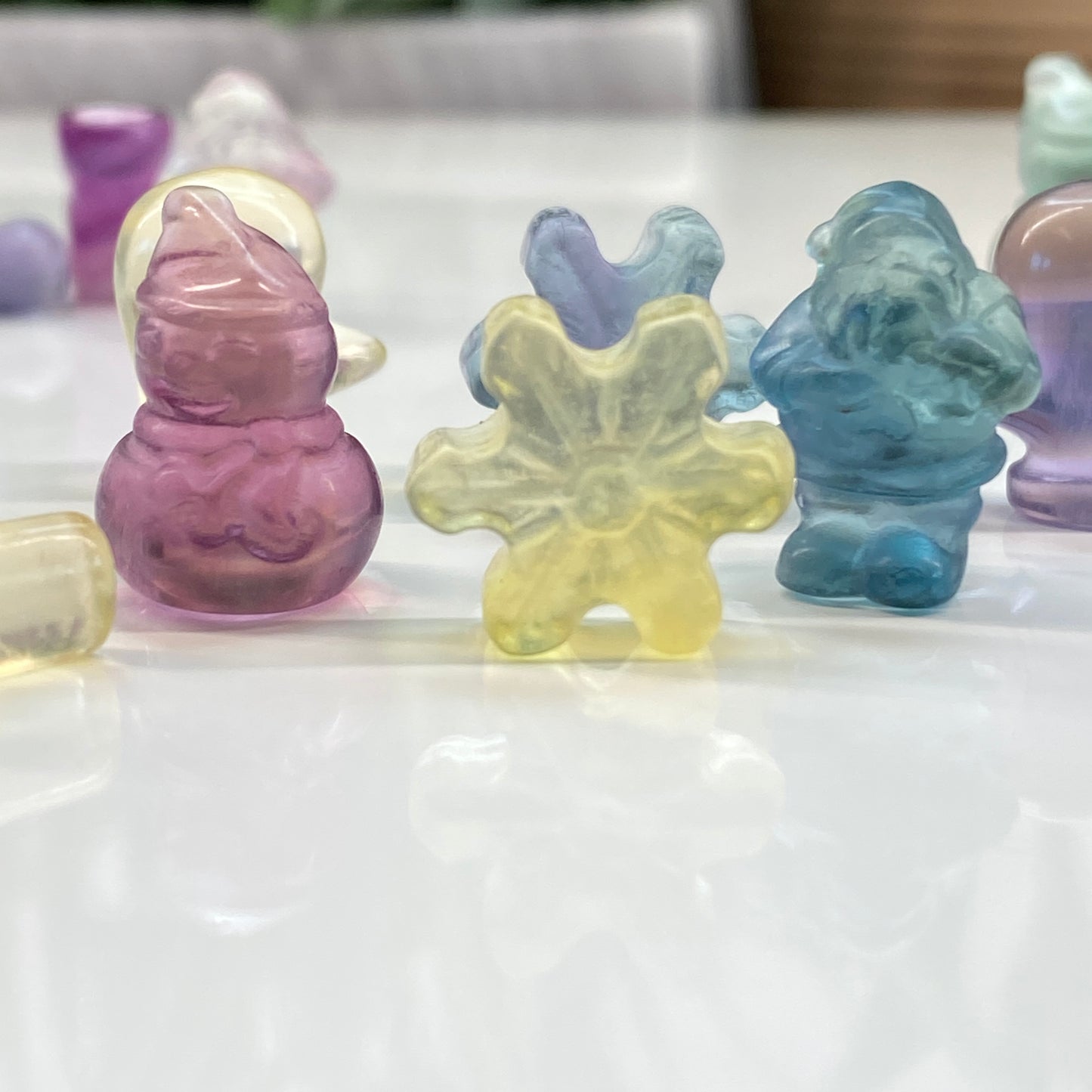 Tiny Fluorite Christmas Carving