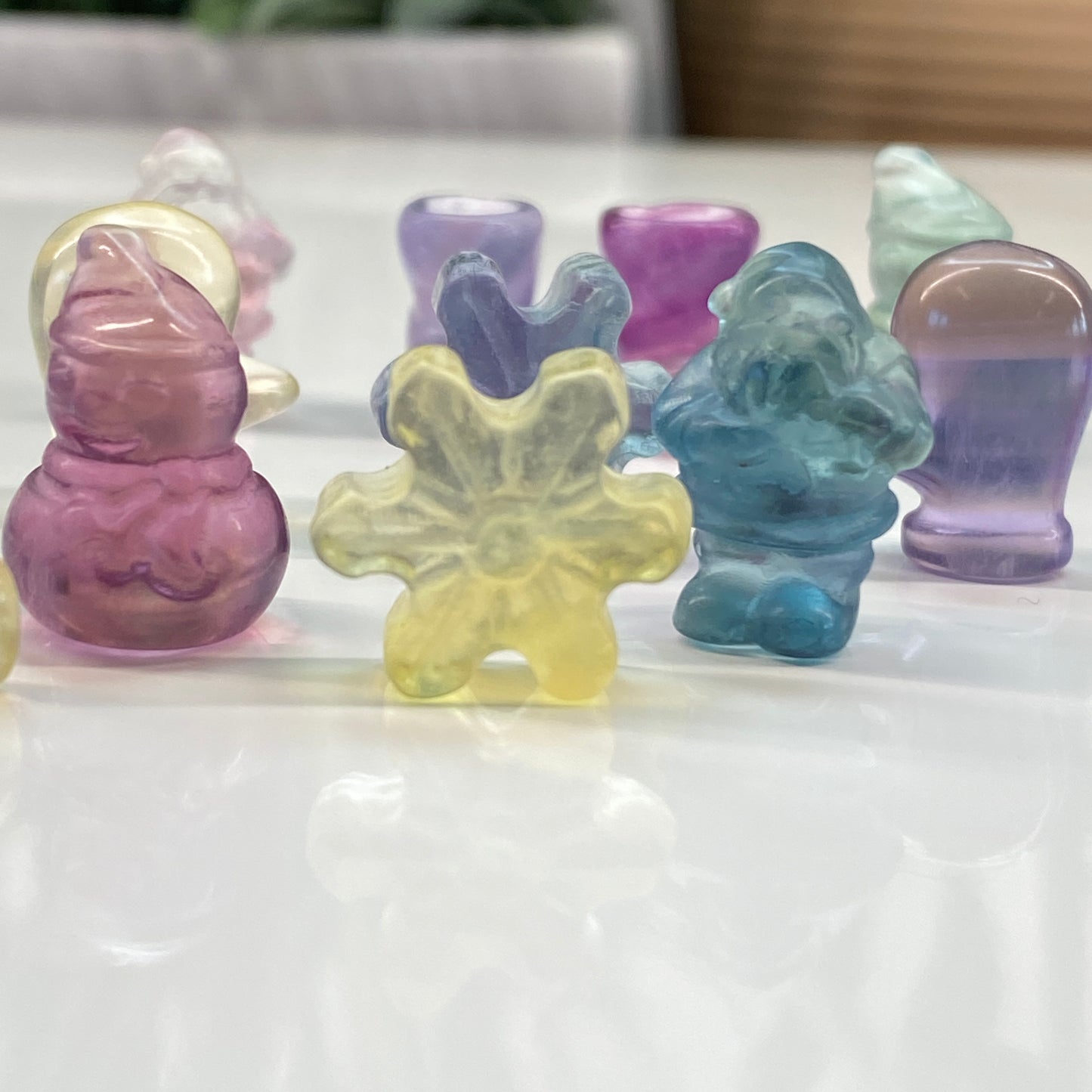 Tiny Fluorite Christmas Carving