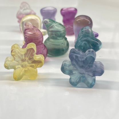 Tiny Fluorite Christmas Carving