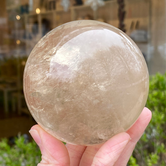 Natural Citrine Sphere, 3in, old stock