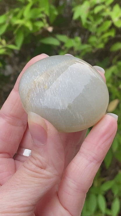 Black Moonstone Palm Stone, Gray Moonstone