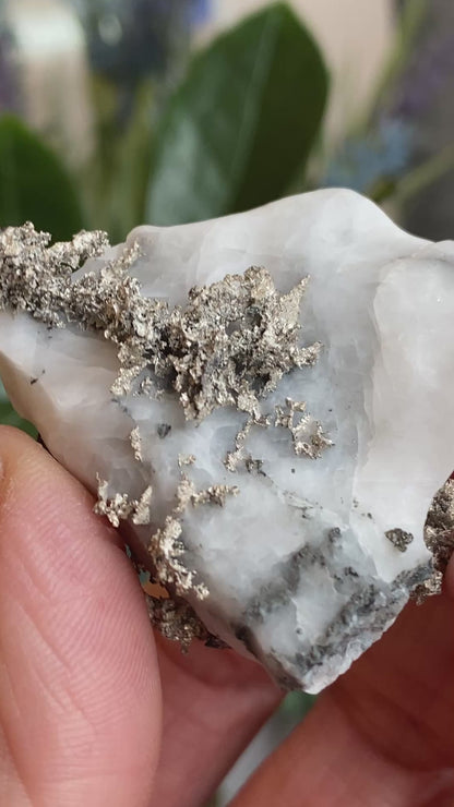 Native Silver on Calcite, Zgounder Morocco