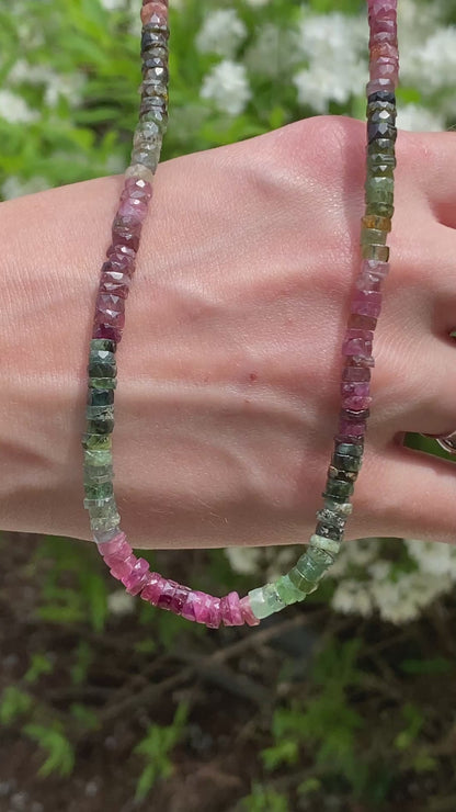 Pink and Green Tourmaline Necklace