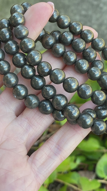 Pyrite Bracelet, 8mm