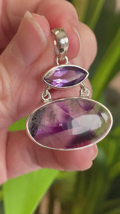 Phantom Amethyst Pendant, .925 Sterling Silver
