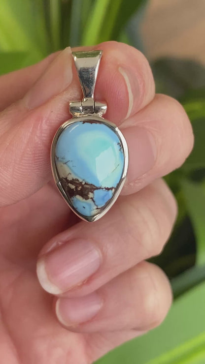 Golden Hill Mine Turquoise Pendant, .925 Sterling Silver