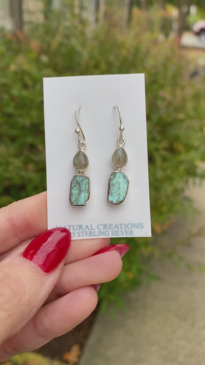 Labradorite Earrings .925 Sterling Silver