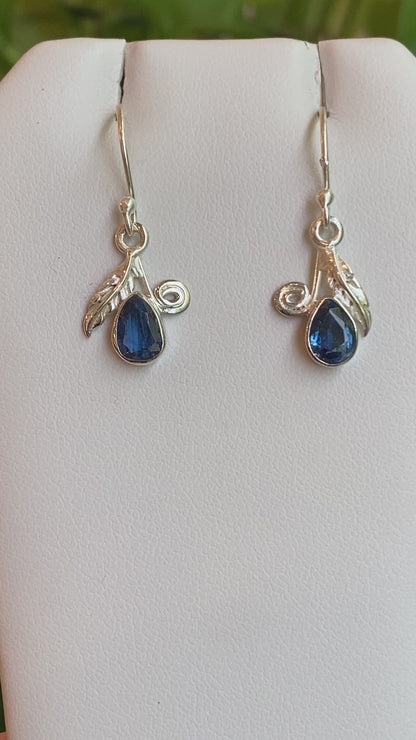 Kyanite Earrings, Sterling Silver