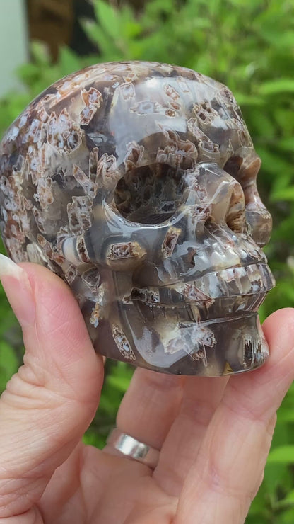 Turkish Stick Agate Skull, 3.2in