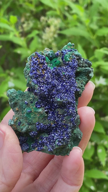 Azurite with Malachite